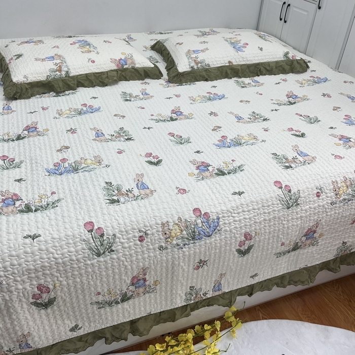 91家纺网 家纺一手货源 找家纺 暖居 2024新款支持定制纯棉榻榻米三件套单件被套农村大炕盖 幸运兔