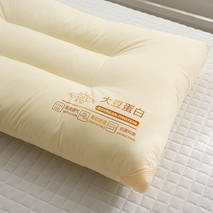 91家纺网 家纺一手货源 找家纺 （总）萌番宝 2024新款A类全棉大豆蛋白枕健康好眠 A类全棉大豆蛋白酒店枕分区枕