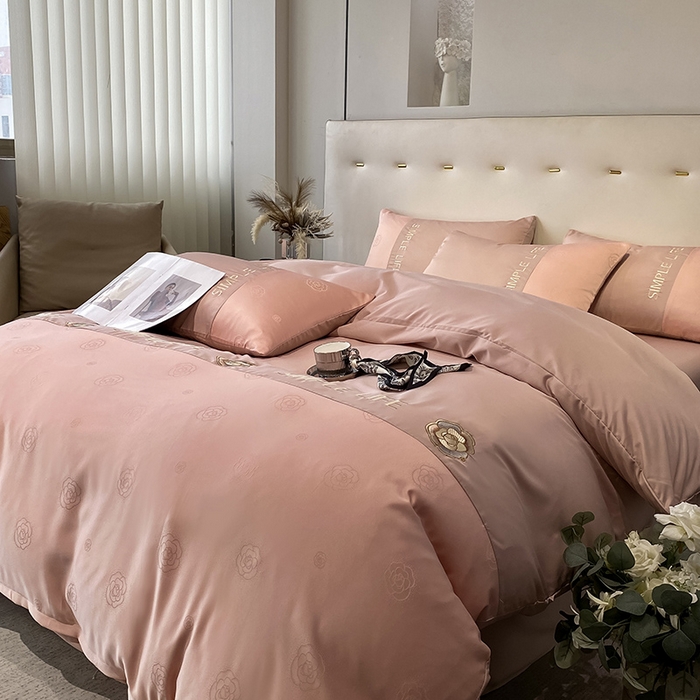 91家纺网 家纺一手货源 找家纺 澳梵 新款水洗真丝刺绣四件套【卢浮之夜】 卢浮之夜-豆沙