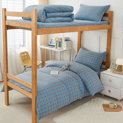 91家纺网 家纺一手货源 找家纺 （总）锦润家纺 2025新款色织水洗棉三件套学生三件套全棉三件套大礼包