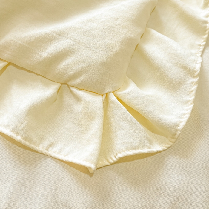 91家纺网 家纺一手货源 找家纺 宜家坊2024新款韩系花边ins风水洗棉夏被四件套 喵喵-米黄