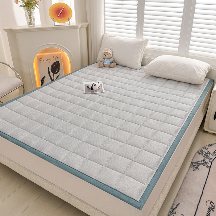 91家纺网 家纺一手货源 找家纺 富威堡家纺  2025高端凉感豆豆凉席款加棉加厚棉花床垫   尊贵灰