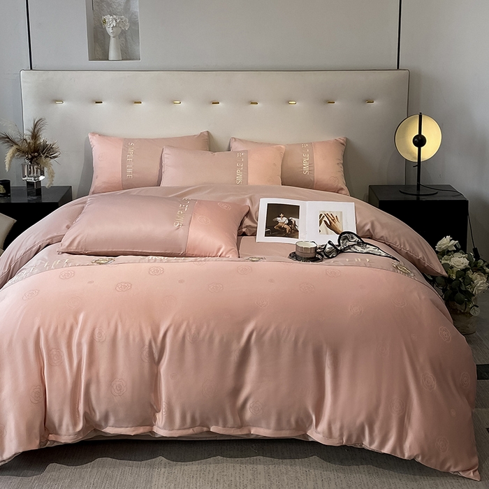 91家纺网 家纺一手货源 找家纺 澳梵 新款水洗真丝刺绣四件套【卢浮之夜】 卢浮之夜-豆沙