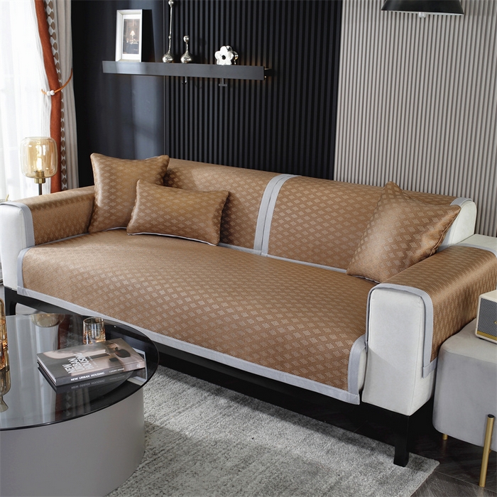 91家纺网 家纺一手货源 找家纺 共鸣沙发垫 新款夏季新款冰藤沙发垫 冰藤咖