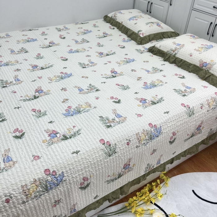 91家纺网 家纺一手货源 找家纺 暖居 2024新款支持定制纯棉榻榻米三件套单件被套农村大炕盖 幸运兔