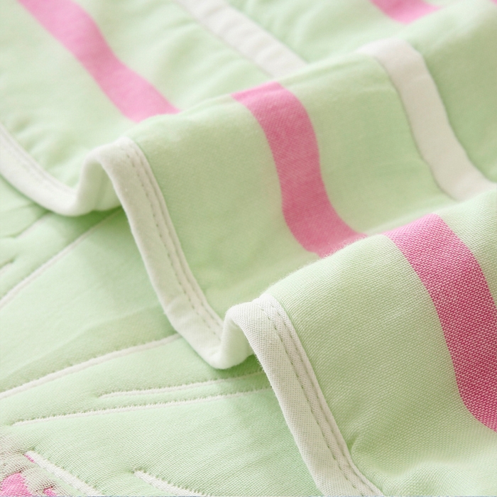 91家纺网 家纺一手货源 找家纺 朴尔家纺-毛巾被 2024年全棉十层纱布加厚儿童盖被毛巾被 爱跳舞的姑娘绿