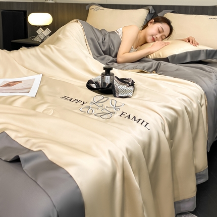 91家纺网 家纺一手货源 找家纺 （总）绘萱家居 2025爆款绣花水洗天丝夏被四件套水洗真丝夏被冰丝夏凉被空调被-罗维