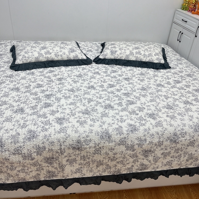 91家纺网 家纺一手货源 找家纺 暖居 2024新款支持定制纯棉榻榻米三件套单件被套农村大炕盖 白山茶