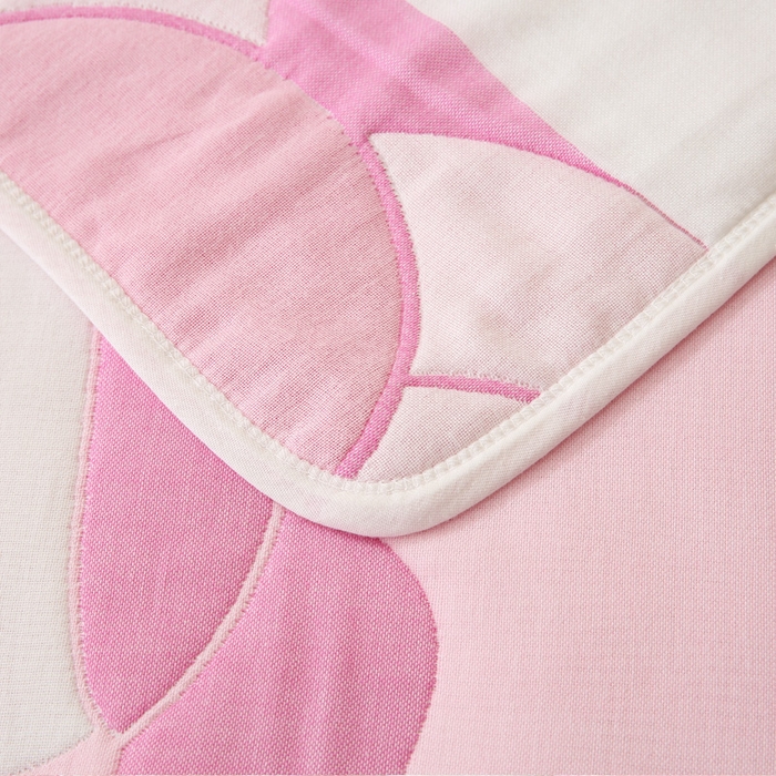 91家纺网 家纺一手货源 找家纺 朴尔家纺-毛巾被 2024年全棉十层纱布加厚儿童盖被毛巾被 爱跳舞的姑娘粉