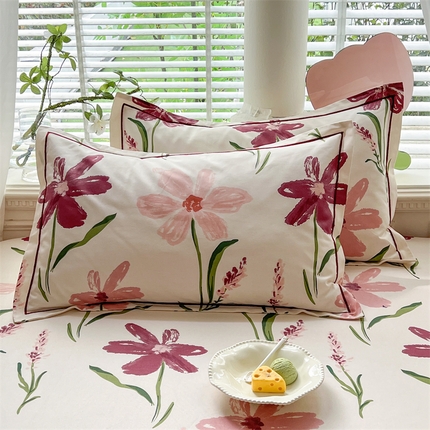 91家纺网 家纺一手货源 找家纺 菲梵家纺 2025新款A类无荧光全棉老粗布单品枕套 沐颜