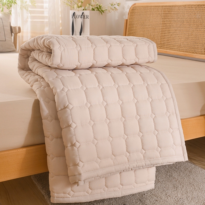 91家纺网 家纺一手货源 找家纺 恋绒家纺 2025升级款水洗棉床褥隔尿防水床垫隔尿垫护理垫床护罩垫子 防水款-浅驼色