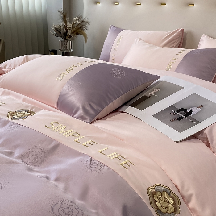 91家纺网 家纺一手货源 找家纺 澳梵 新款水洗真丝刺绣四件套【卢浮之夜】 卢浮之夜-紫玉