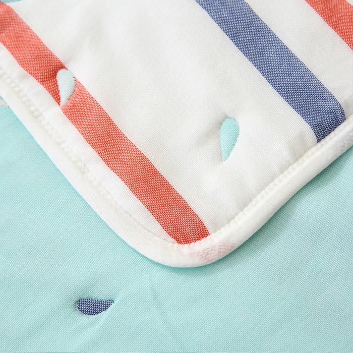 91家纺网 家纺一手货源 找家纺 朴尔家纺-毛巾被 2024年全棉十层纱布加厚儿童盖被毛巾被 打伞的小象绿