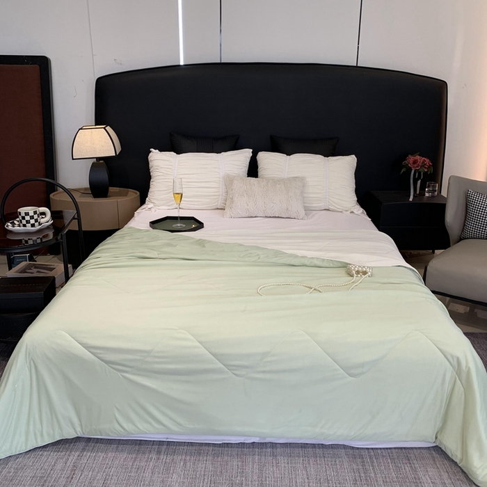 91家纺网 家纺一手货源 找家纺 奈萝家纺 2025新款A类凉感丝小凉皮夏被可机洗夏被新品空调被 薄荷奶绿