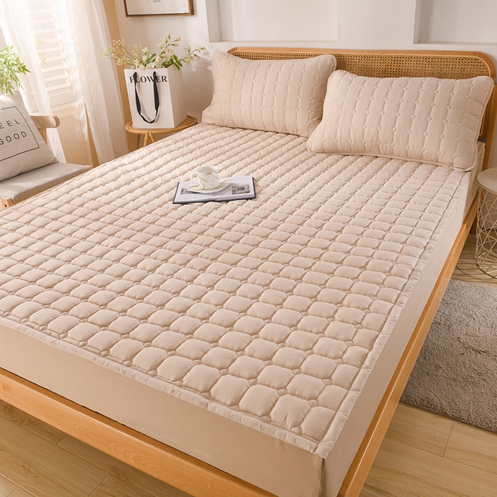 91家纺网 家纺一手货源 找家纺 恋绒家纺 2025升级款水洗棉床褥隔尿防水床垫隔尿垫护理垫床护罩垫子 防水款-浅驼色