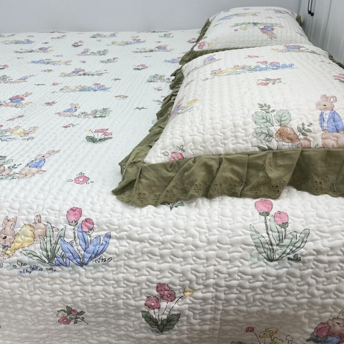 91家纺网 家纺一手货源 找家纺 暖居 2024新款支持定制纯棉榻榻米三件套单件被套农村大炕盖 幸运兔