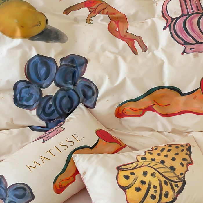 91家纺网 家纺一手货源 找家纺 艾沁家纺 2024新款a版40贡缎数码印花b版40水洗棉四件套-沉睡的马蒂斯场景二