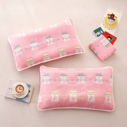 91家纺网 家纺一手货源 找家纺 （总）朴尔家纺-毛巾被 2024新款全棉卡通六层纱布儿童枕套