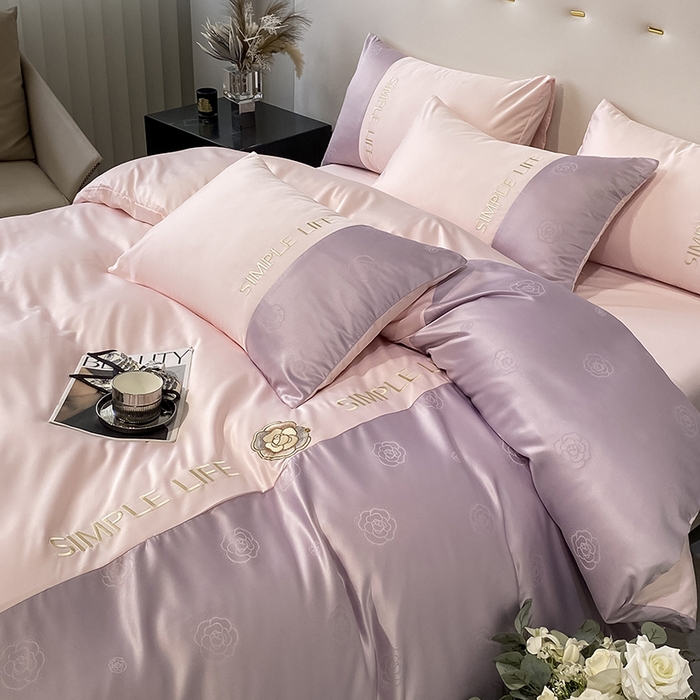 91家纺网 家纺一手货源 找家纺 澳梵 新款水洗真丝刺绣四件套【卢浮之夜】 卢浮之夜-紫玉