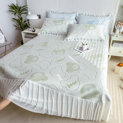 91家纺网 家纺一手货源 找家纺 （总）全季家居 花边凉豆豆床裙款凉席