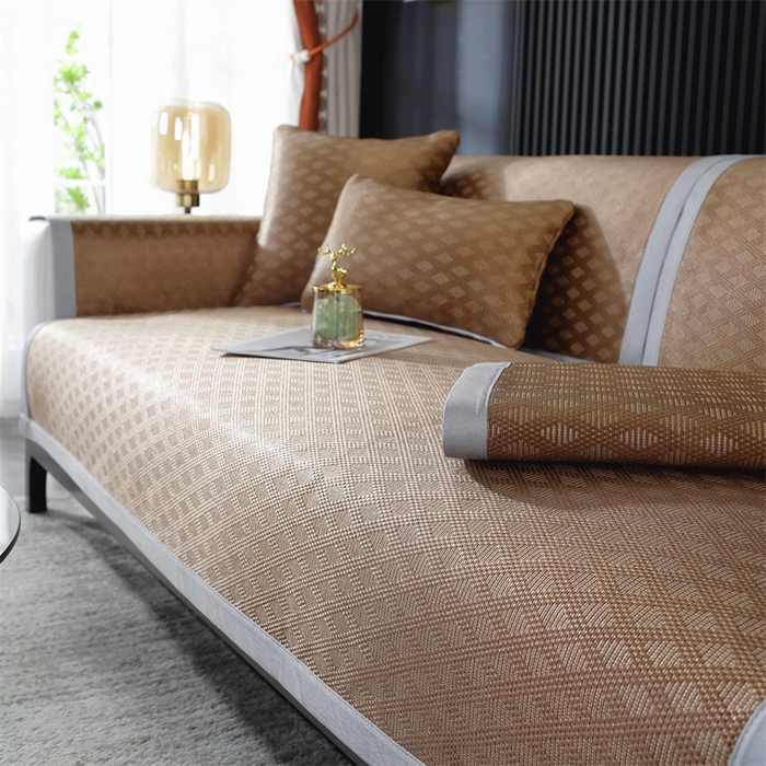 91家纺网 家纺一手货源 找家纺 共鸣沙发垫 新款夏季新款冰藤沙发垫 冰藤咖