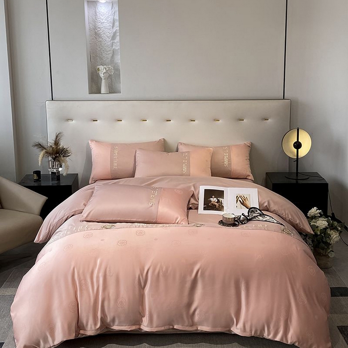 91家纺网 家纺一手货源 找家纺 澳梵 新款水洗真丝刺绣四件套【卢浮之夜】 卢浮之夜-豆沙