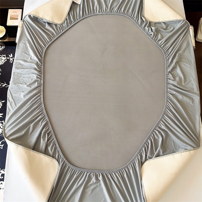 91家纺网 家纺一手货源 找家纺 甜梦 2024新款母婴级7A抗菌养生冰藤席影棚1—床笠款 波点小象（床笠款）