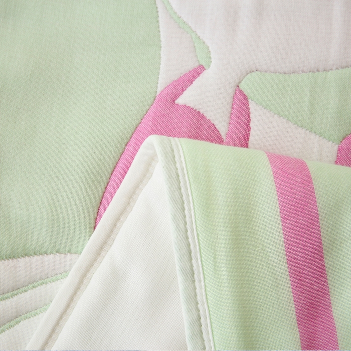 91家纺网 家纺一手货源 找家纺 朴尔家纺-毛巾被 2024年全棉十层纱布加厚儿童盖被毛巾被 爱跳舞的姑娘绿