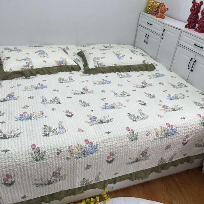 91家纺网 家纺一手货源 找家纺 暖居 2024新款支持定制纯棉榻榻米三件套单件被套农村大炕盖 幸运兔