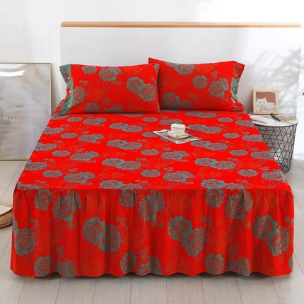 91家纺网 家纺一手货源 找家纺 （总）双层纱家居  2024新款床笠三件套