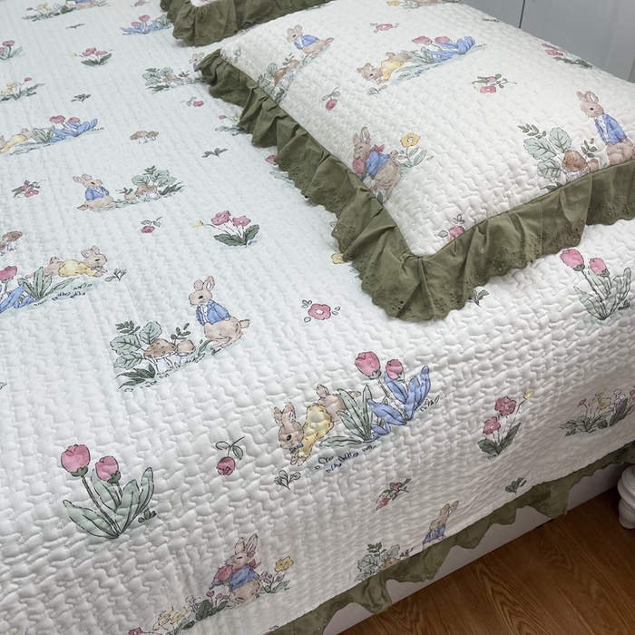 91家纺网 家纺一手货源 找家纺 暖居 2024新款支持定制纯棉榻榻米三件套单件被套农村大炕盖 幸运兔