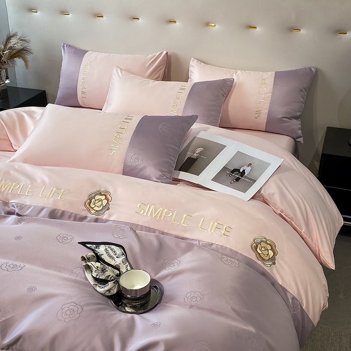 91家纺网 家纺一手货源 找家纺 澳梵 新款水洗真丝刺绣四件套【卢浮之夜】 卢浮之夜-紫玉