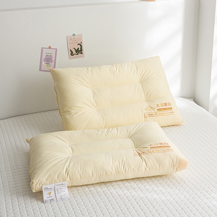 萌番宝 2024新款A类全棉大豆蛋白枕健康好眠 A类全棉大豆蛋白酒店枕分区枕 大豆蛋白分区枕/只