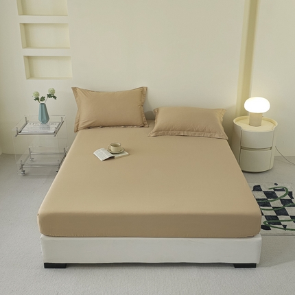 91家纺网 家纺一手货源 找家纺 （总）百寐  2024新款13372全棉纯色床笠枕套床垫保护套