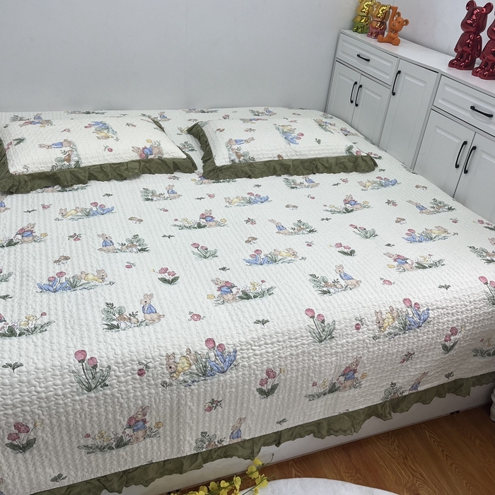 91家纺网 家纺一手货源 找家纺 暖居 2024新款支持定制纯棉榻榻米三件套单件被套农村大炕盖 幸运兔