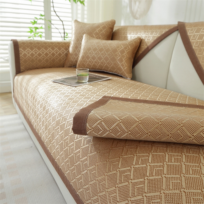 91家纺网 家纺一手货源 找家纺 共鸣沙发垫 新款夏季新款冰藤沙发垫 冰藤方格