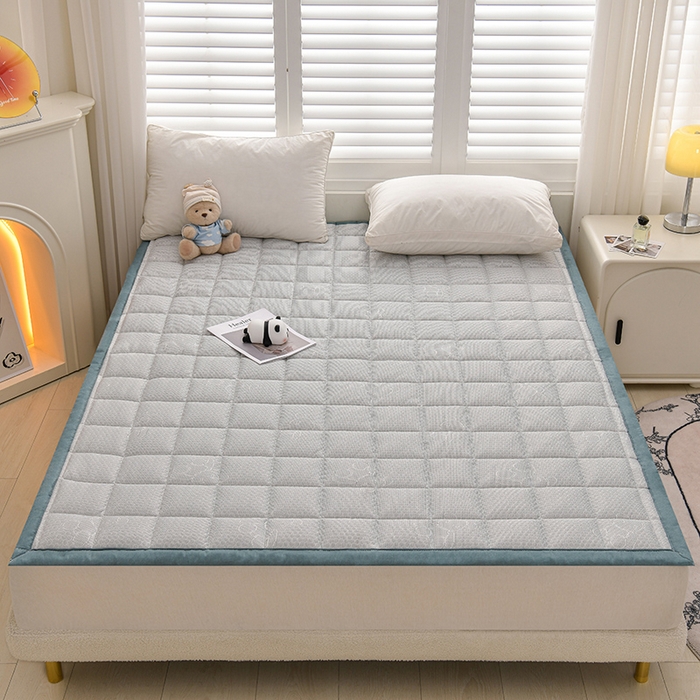 91家纺网 家纺一手货源 找家纺 富威堡家纺  2025高端凉感豆豆凉席款加棉加厚棉花床垫   尊贵灰