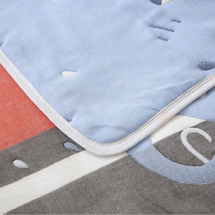 91家纺网 家纺一手货源 找家纺 朴尔家纺-毛巾被 2024年全棉十层纱布加厚儿童盖被毛巾被 打伞的小象兰