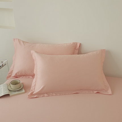 91家纺网 家纺一手货源 找家纺 百寐 2024新款纯色13372全棉信封开口式枕套 香叶粉