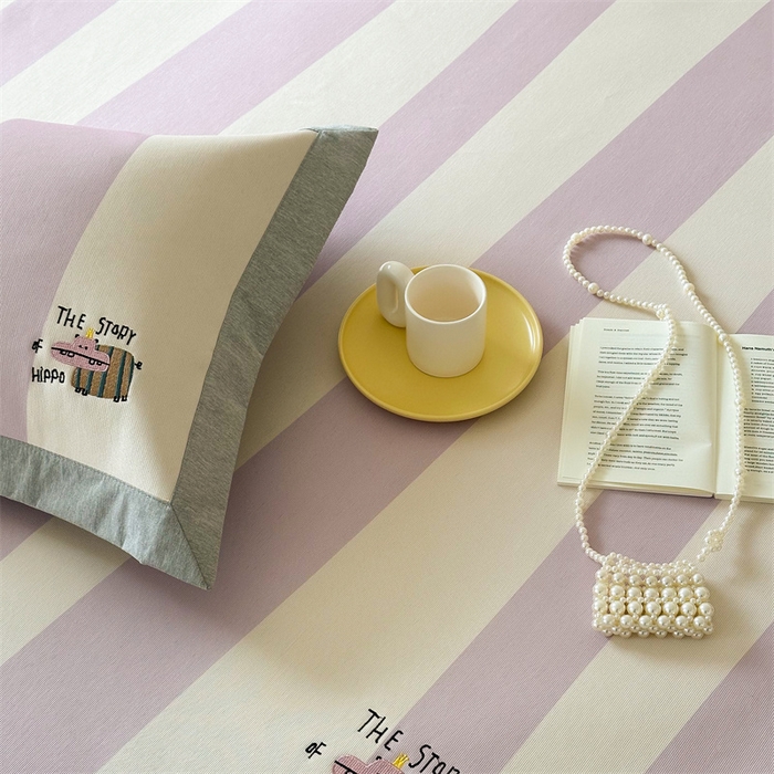 91家纺网 家纺一手货源 找家纺 甜梦 2024新款母婴级7A抗菌养生冰藤席影棚1—床笠款 紫色小河马（床笠款）