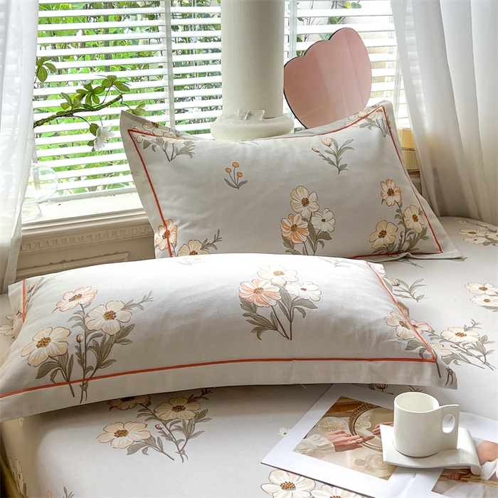 91家纺网 家纺一手货源 找家纺 菲梵家纺 2025新款A类无荧光全棉老粗布单品枕套 雅韵