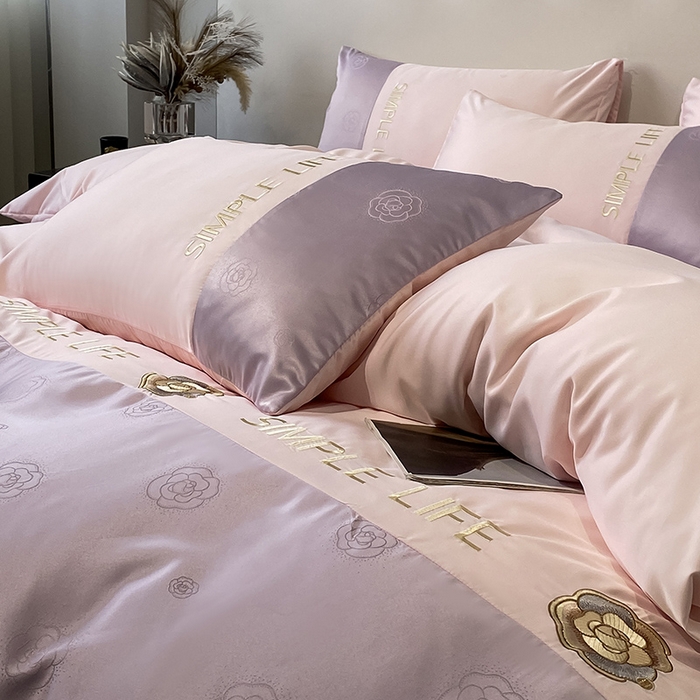 91家纺网 家纺一手货源 找家纺 澳梵 新款水洗真丝刺绣四件套【卢浮之夜】 卢浮之夜-紫玉