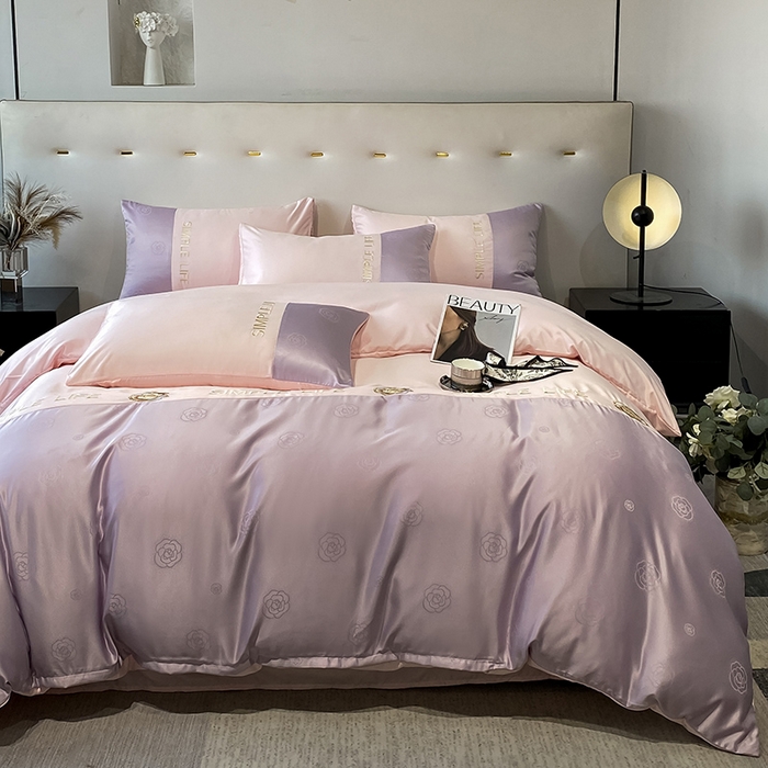 91家纺网 家纺一手货源 找家纺 澳梵 新款水洗真丝刺绣四件套【卢浮之夜】 卢浮之夜-紫玉