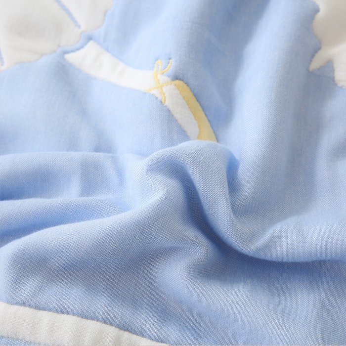 91家纺网 家纺一手货源 找家纺 朴尔家纺-毛巾被 2024年全棉十层纱布加厚儿童盖被毛巾被 爱跳舞的姑娘兰