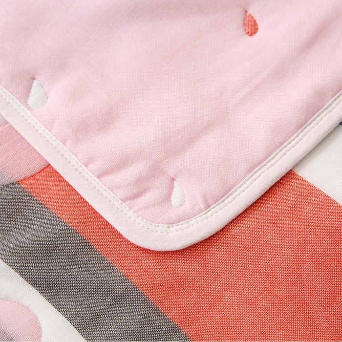 91家纺网 家纺一手货源 找家纺 朴尔家纺-毛巾被 2024年全棉十层纱布加厚儿童盖被毛巾被 打伞的小象粉