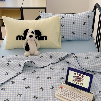 91家纺网 家纺一手货源 找家纺 （总）柠馨 2024新款蝴蝶结嵌绳款全棉水洗棉大豆纤维夏被