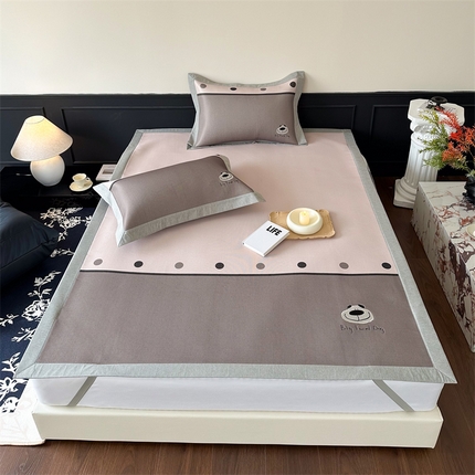 91家纺网 家纺一手货源 找家纺 甜梦 2024新款母婴级7A抗菌养生冰藤席影棚1—平席款 可爱狗狗-平席款