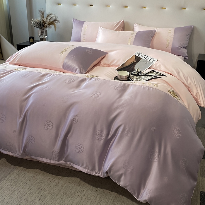 91家纺网 家纺一手货源 找家纺 澳梵 新款水洗真丝刺绣四件套【卢浮之夜】 卢浮之夜-紫玉