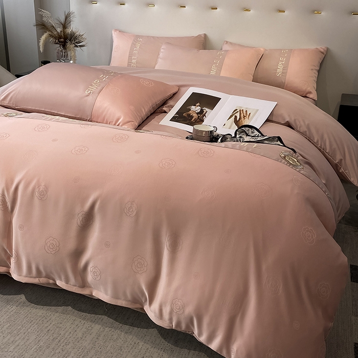 91家纺网 家纺一手货源 找家纺 澳梵 新款水洗真丝刺绣四件套【卢浮之夜】 卢浮之夜-豆沙