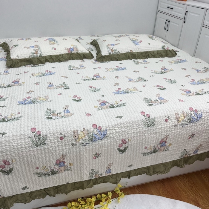 91家纺网 家纺一手货源 找家纺 暖居 2024新款支持定制纯棉榻榻米三件套单件被套农村大炕盖 幸运兔